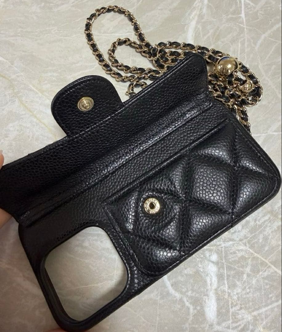 CHANEL チェーン ショルダー付 キャビアスキン マトラッセ 16 PRO